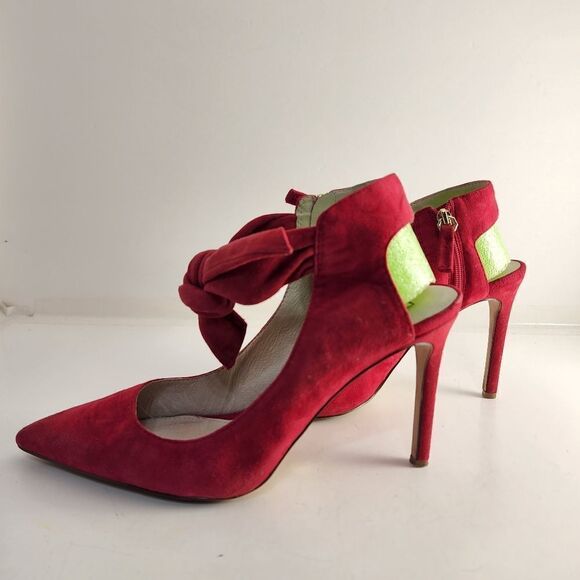 Louise et Cie Lo Jeph shoes red suede heels Dark Romance Party Holiday 8.5 - Picture 1 of 5